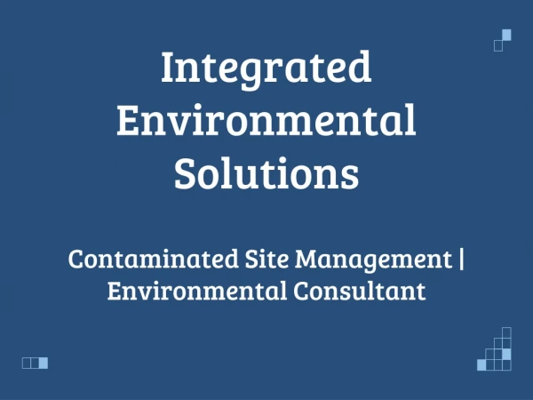 Contaminated Site Management