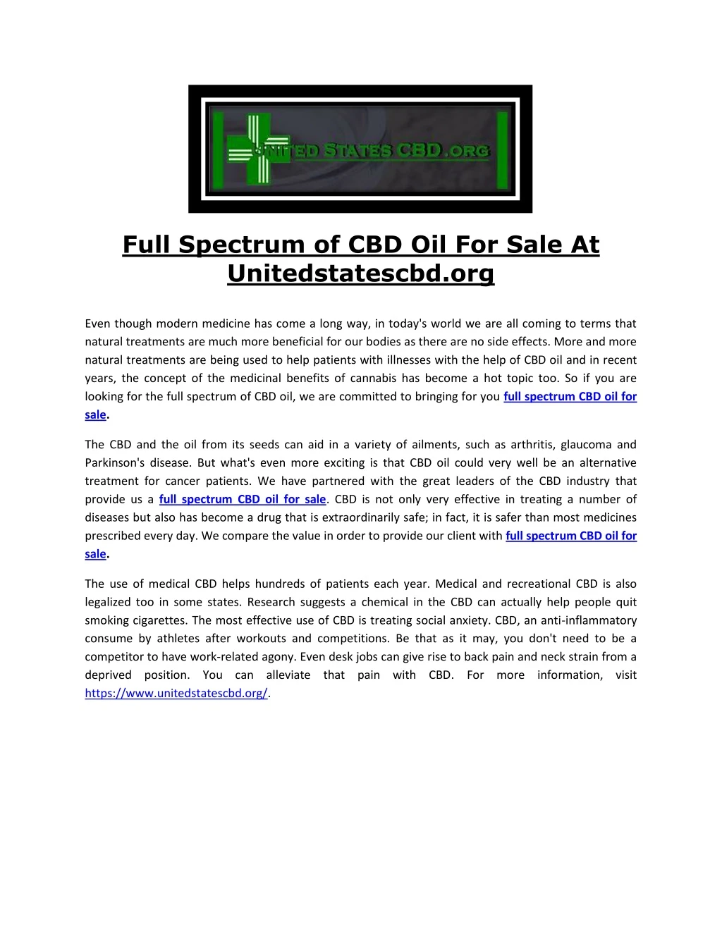 full spectrum of cbd oil for sale