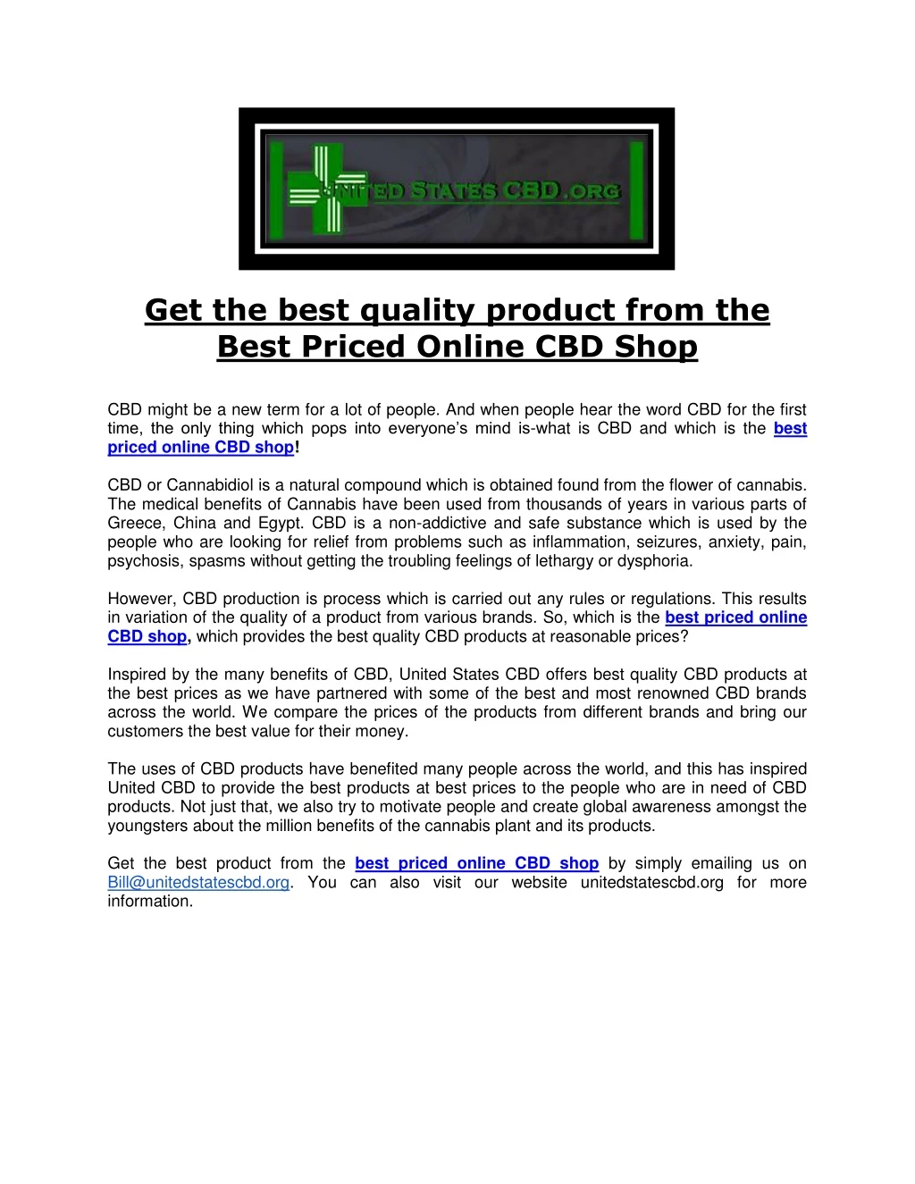 get the best quality product from the best priced