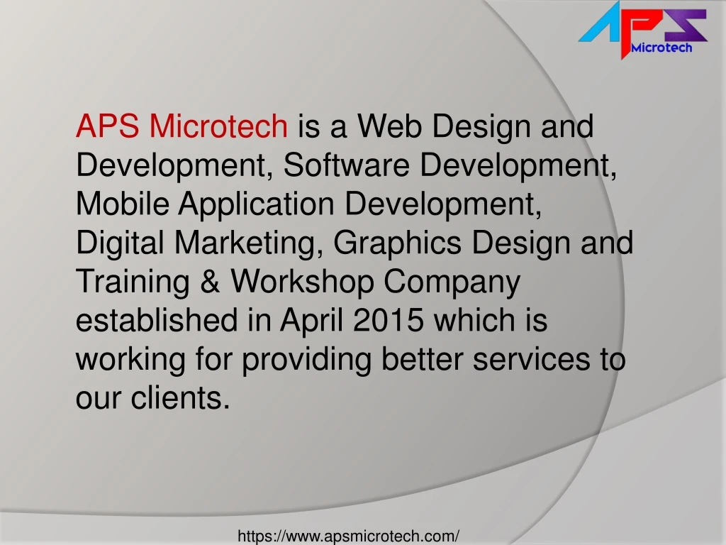 aps microtech is a web design and development