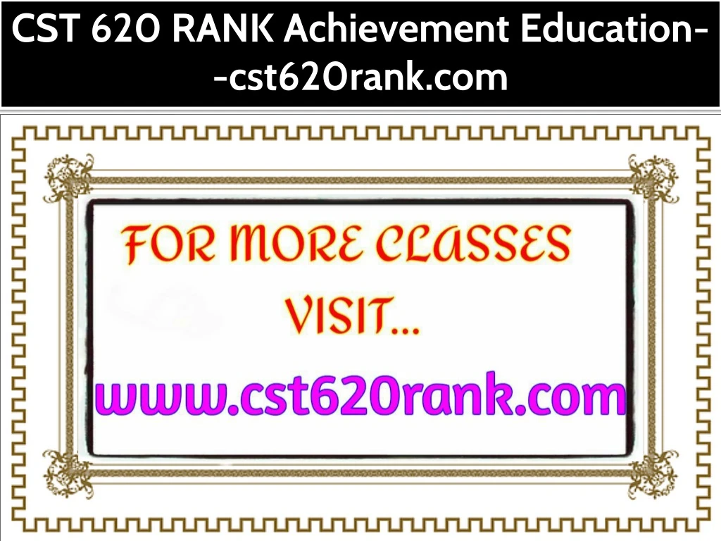 cst 620 rank achievement education cst620rank com