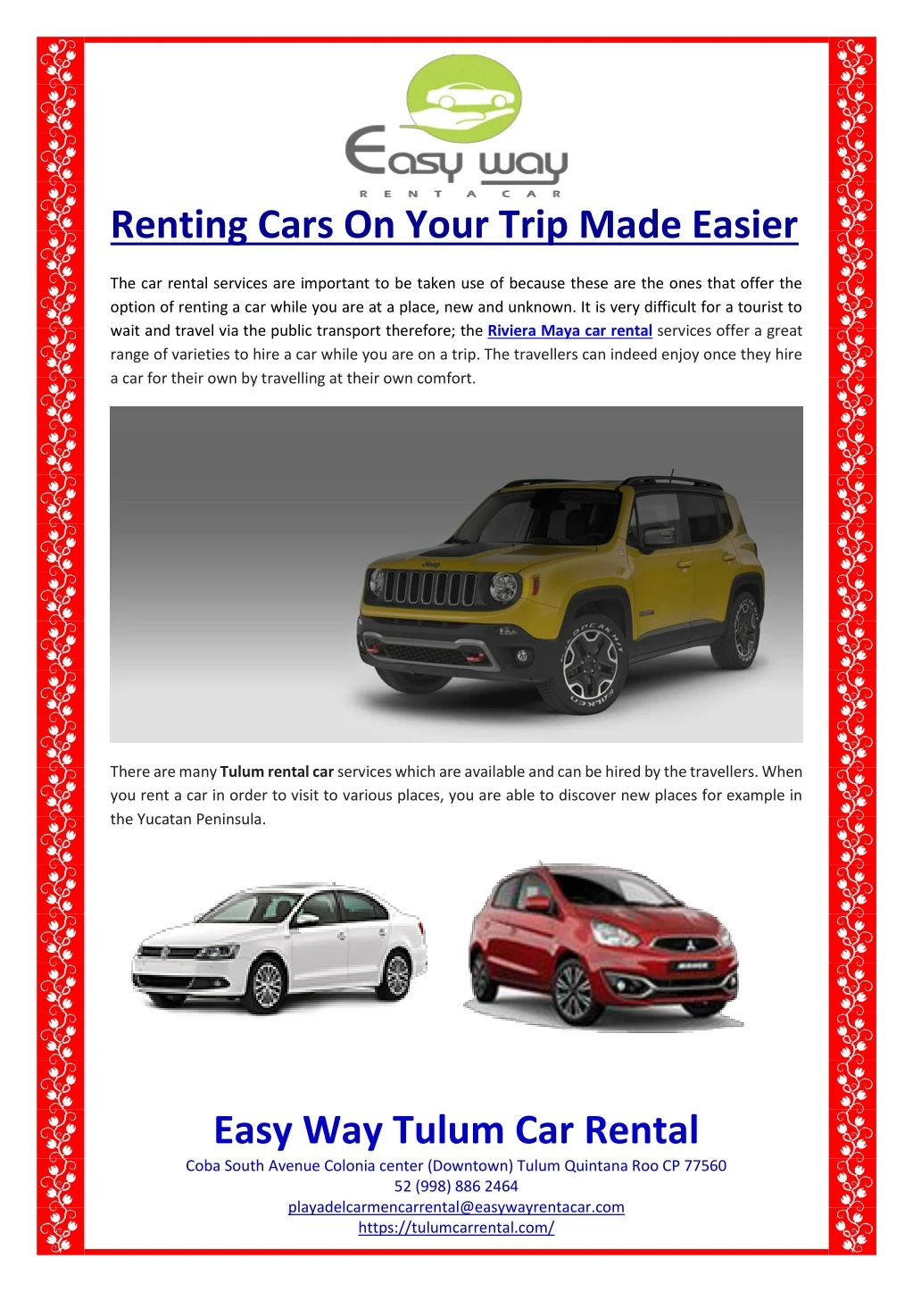 renting cars on your trip made easier