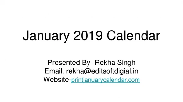 Download free January calendar pdf