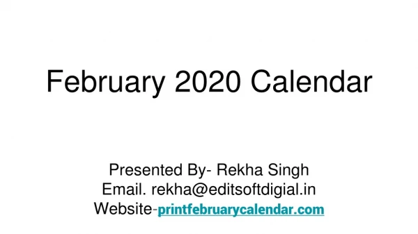 Download free february calendar