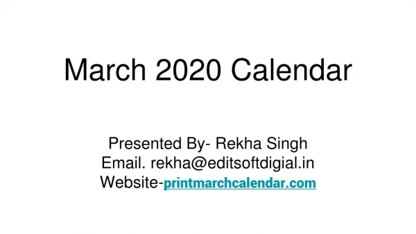 Download free march calendar pdf