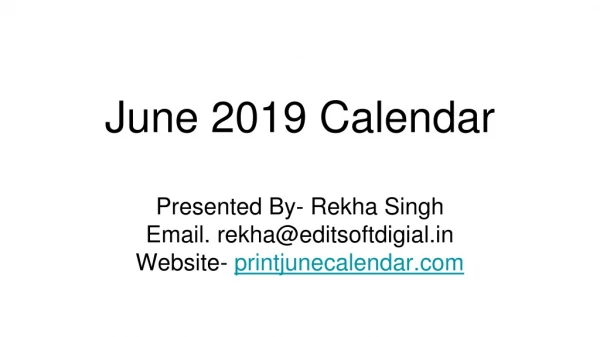 Download free printable june calendar