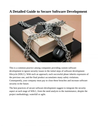 A Detailed Guide to Secure Software Development - slide 1