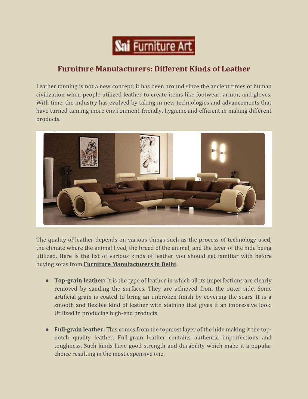 furniture manufacturers different kinds