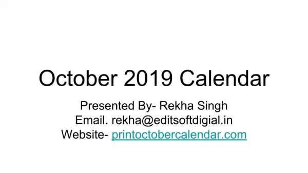 Download free october calendar
