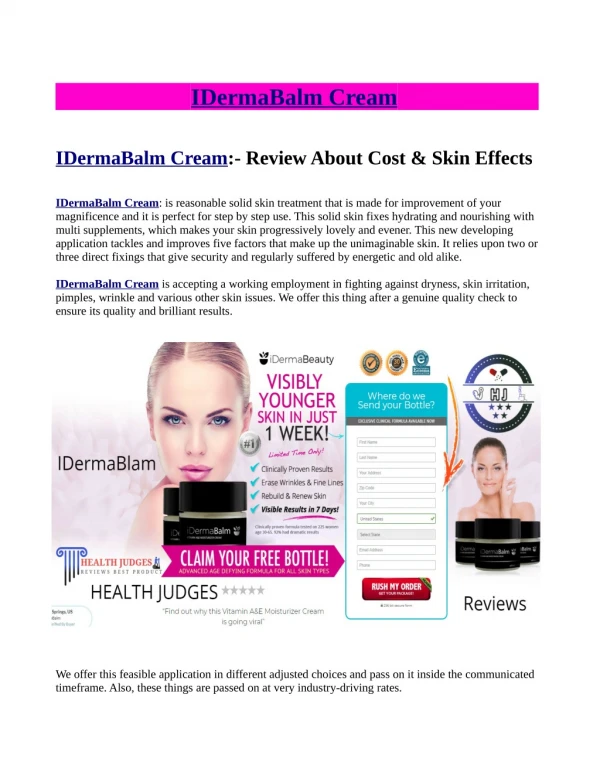 IDermaBalm Cream? It's Easy If You Do It Smart