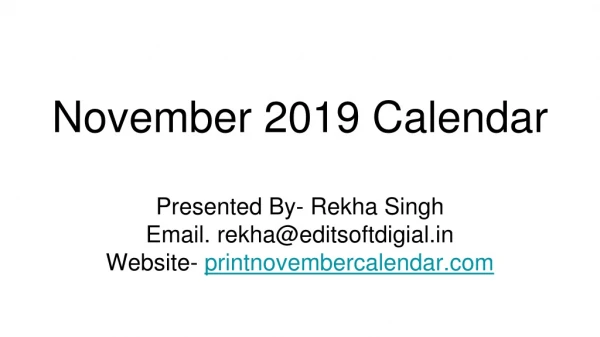 Download printable november calendar Excel