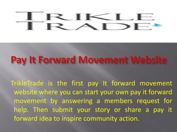 pay it forward movement website