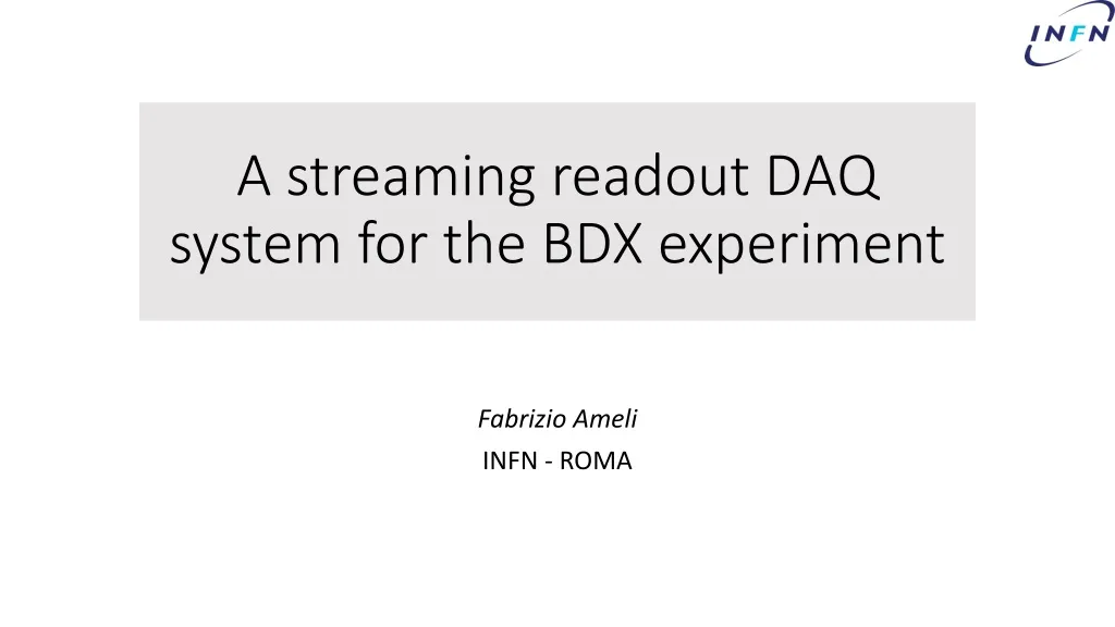 a streaming readout daq system for the bdx experiment