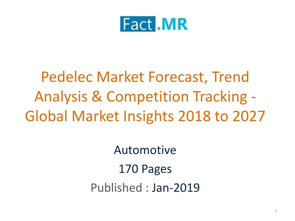 pedelec market forecast trend analysis competition tracking global market insights 2018 to 2027