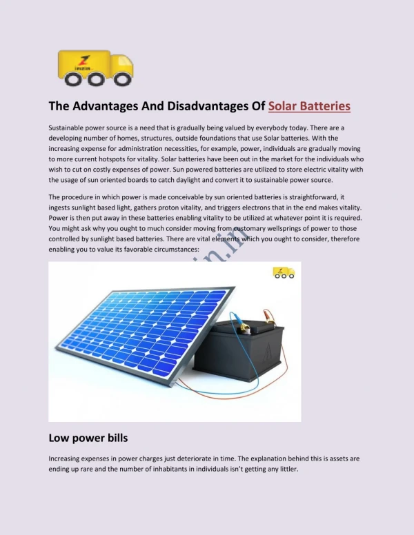 The Advantages And Disadvantages Of Solar Batteries