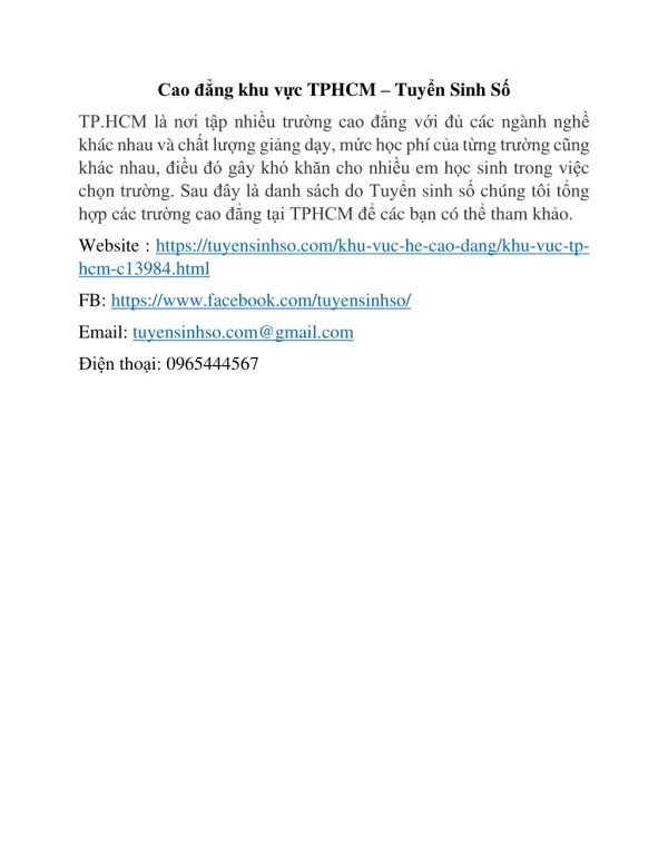 cao ng khu v c tphcm tuy n sinh s