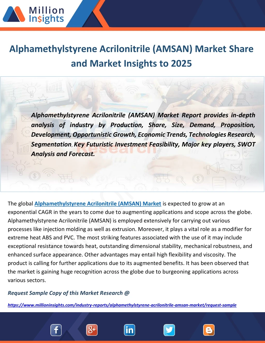 alphamethylstyrene acrilonitrile amsan market