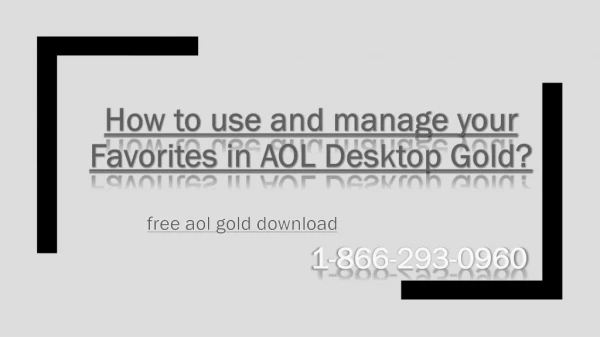 How to use and manage your Favorites in AOL Desktop Gold?