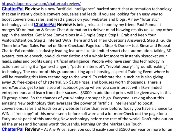 CHATTERPAL review Should I get it?