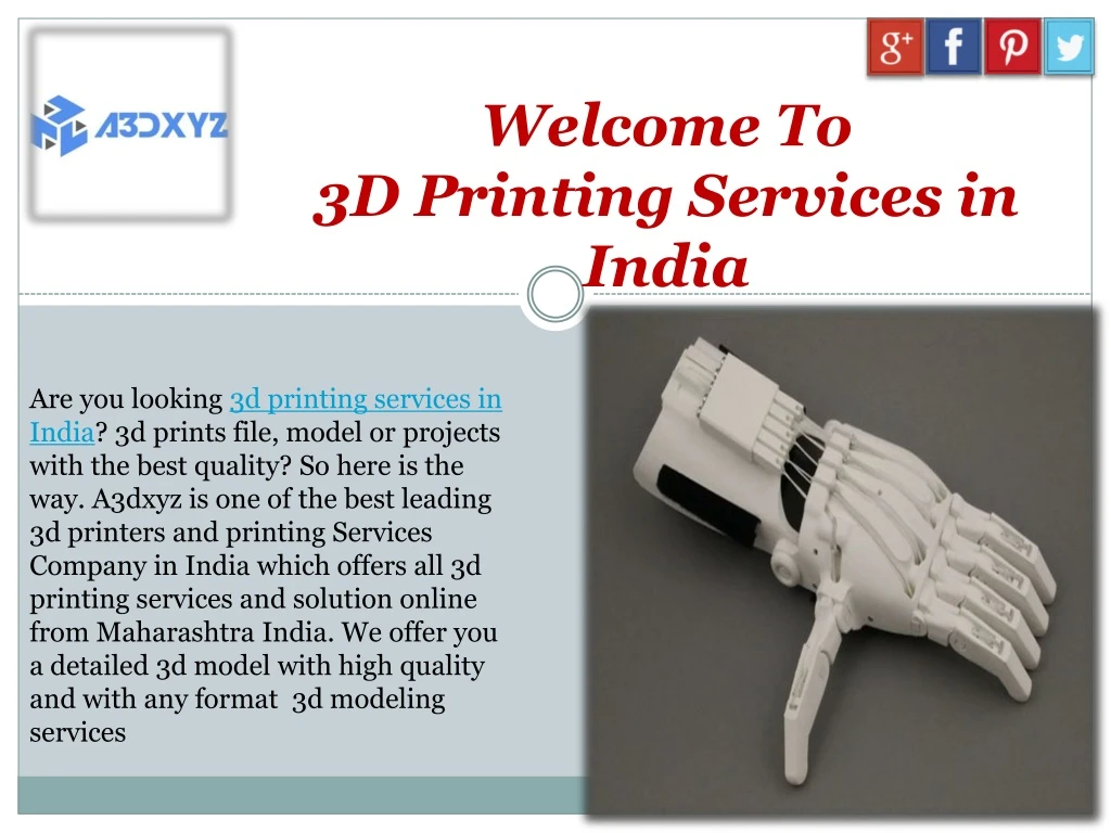 welcome to 3d printing services in india