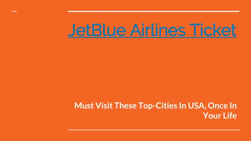 jetblue airlines ticket