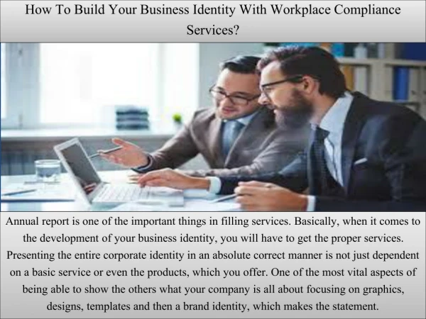 How To Build Your Business Identity With Workplace Compliance Services?