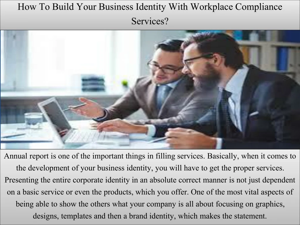 how to build your business identity with workplace compliance services