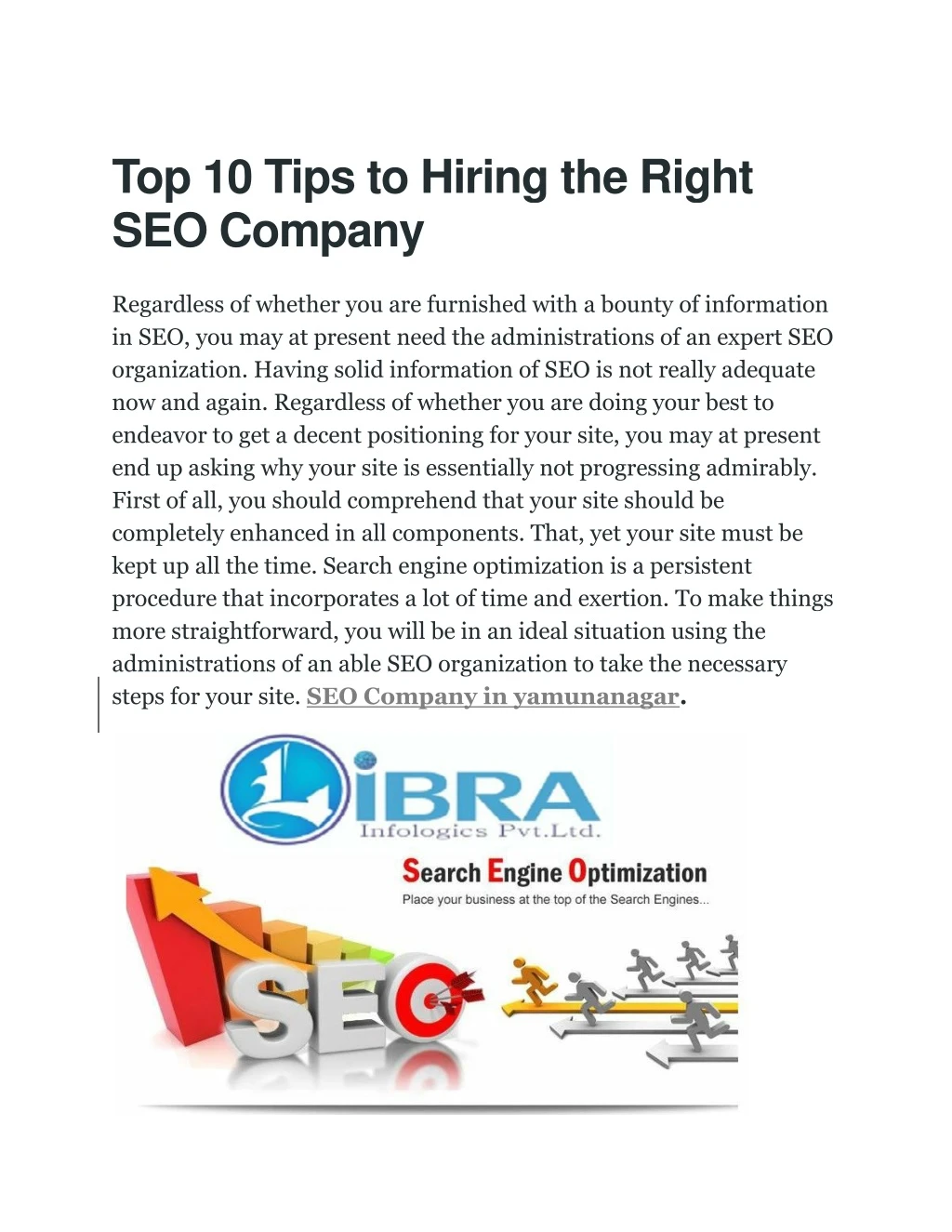 top 10 tips to hiring the right seo company