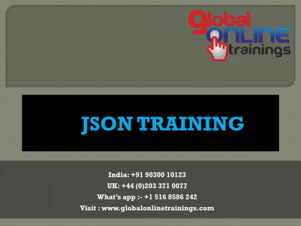 Json training | JavaScript Object Notation online job support from India