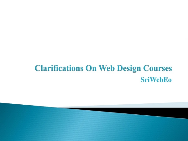 Clarifications on web design courses