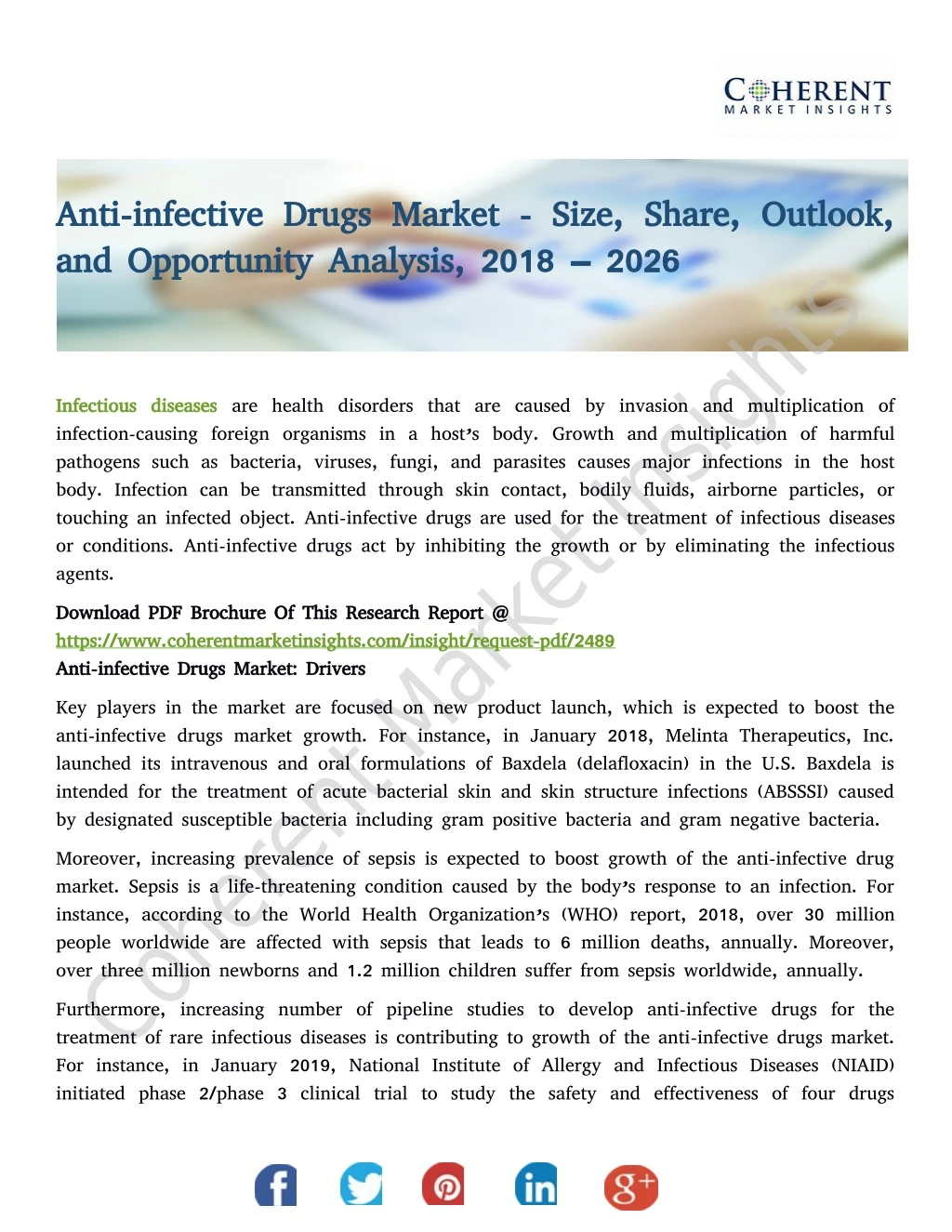 anti infective drugs market size share outlook