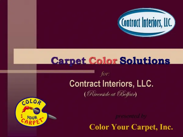 Carpet Color Solutions for: Contract Interiors, LLC. Riverside at Belfair