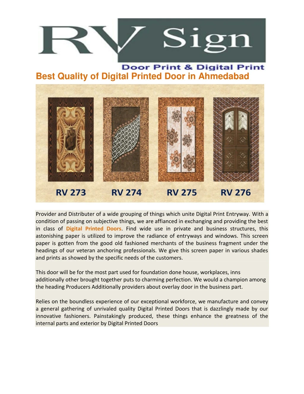 best quality of digital printed door in ahmedabad