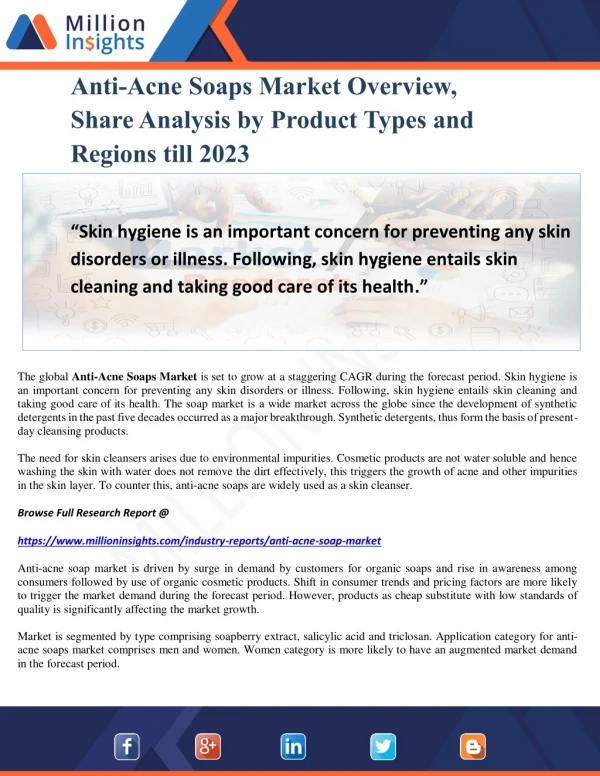 anti acne soaps market overview share analysis