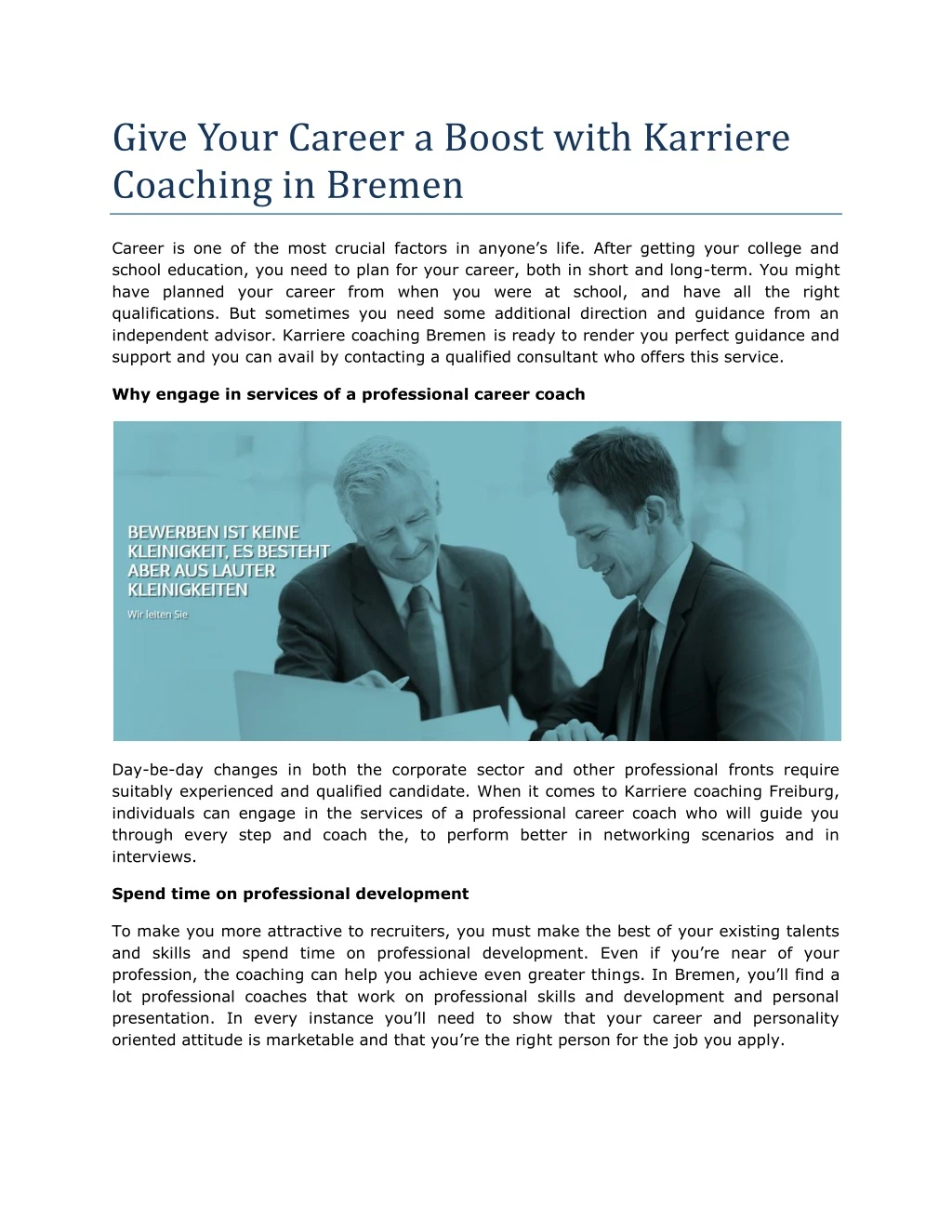 give your career a boost with karriere coaching