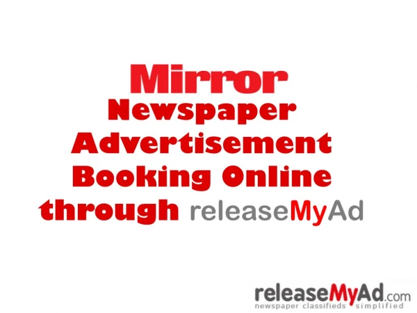 Mirror Newspaper Advertisement Booking Online