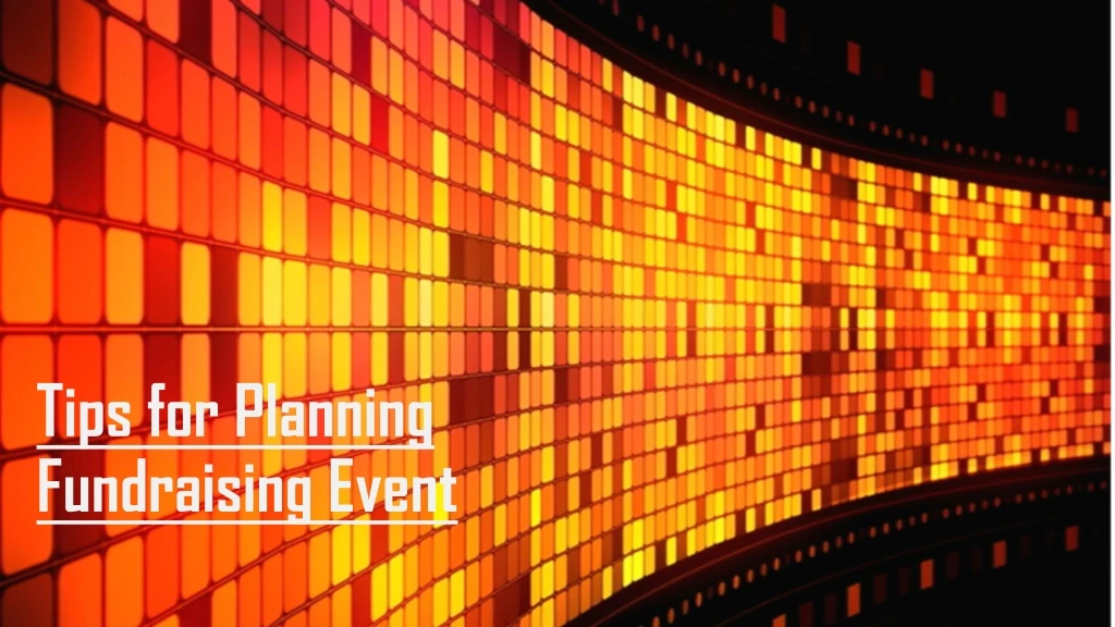 tips for planning fundraising event