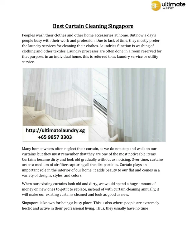 Best Curtain Cleaning Singapore