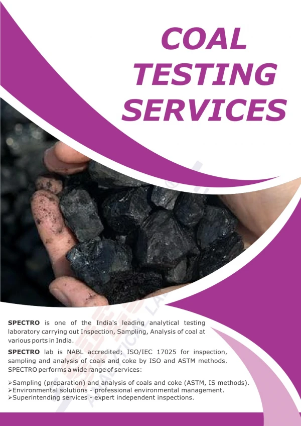 Coal Testing Services in India