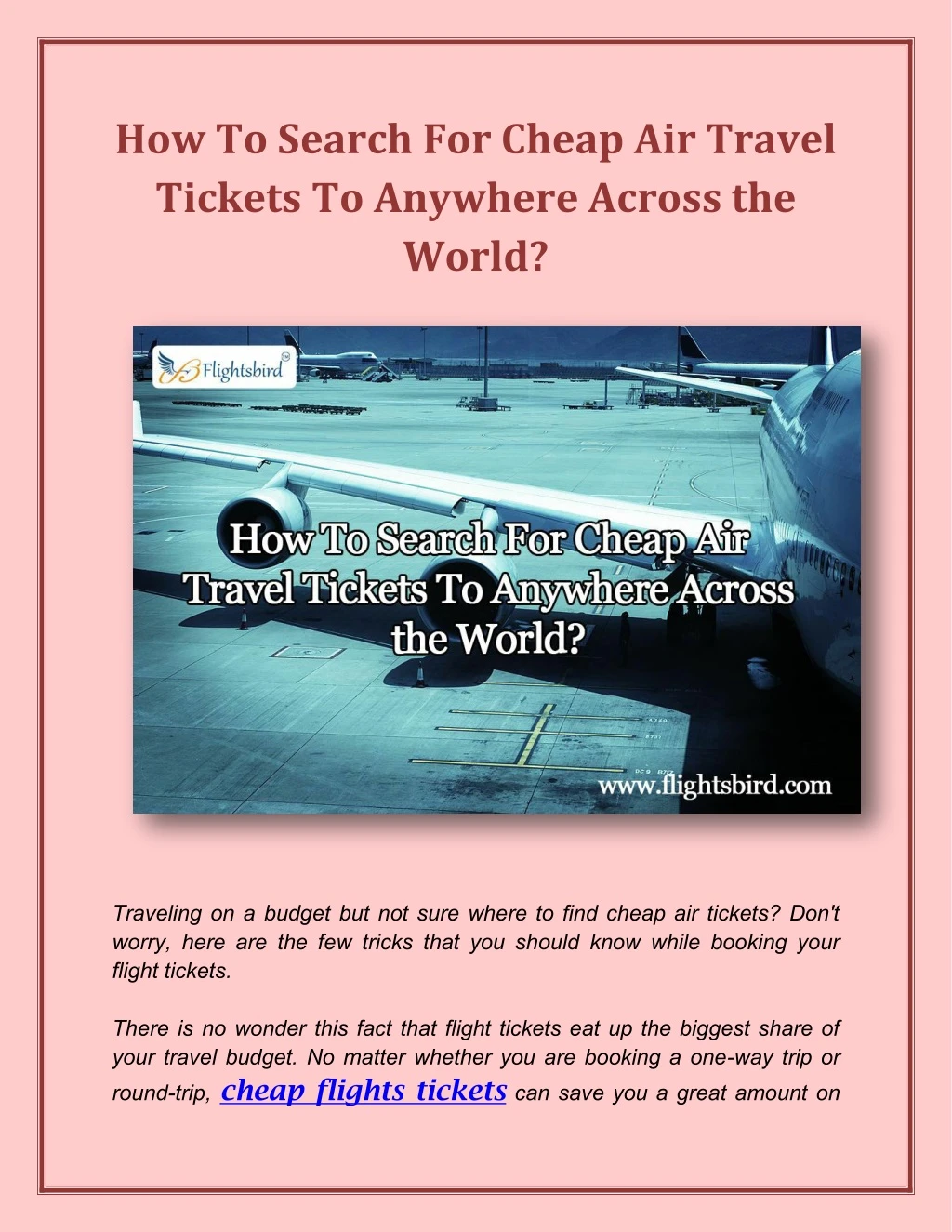 how to search for cheap air travel tickets