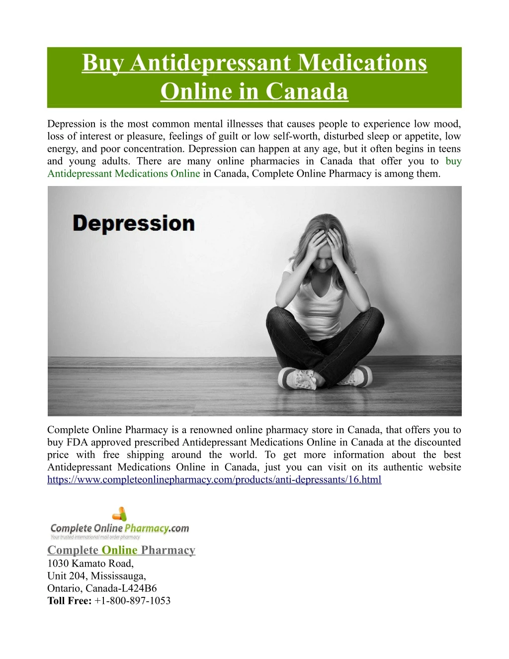 buy antidepressant medications online in canada