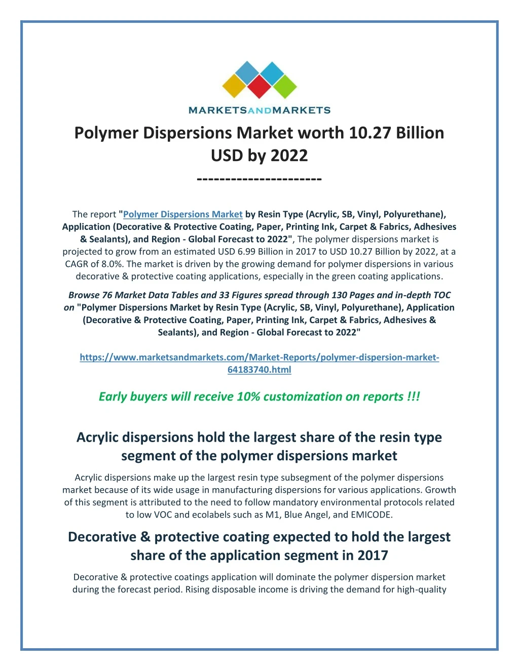polymer dispersions market worth 10 27 billion