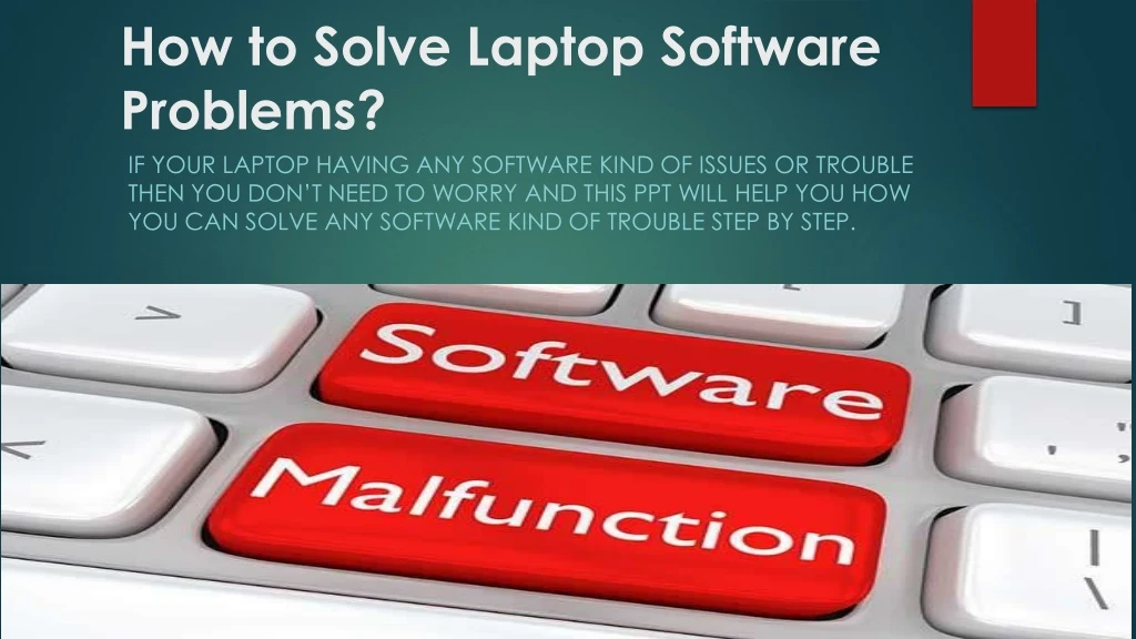 how to solve laptop software problems
