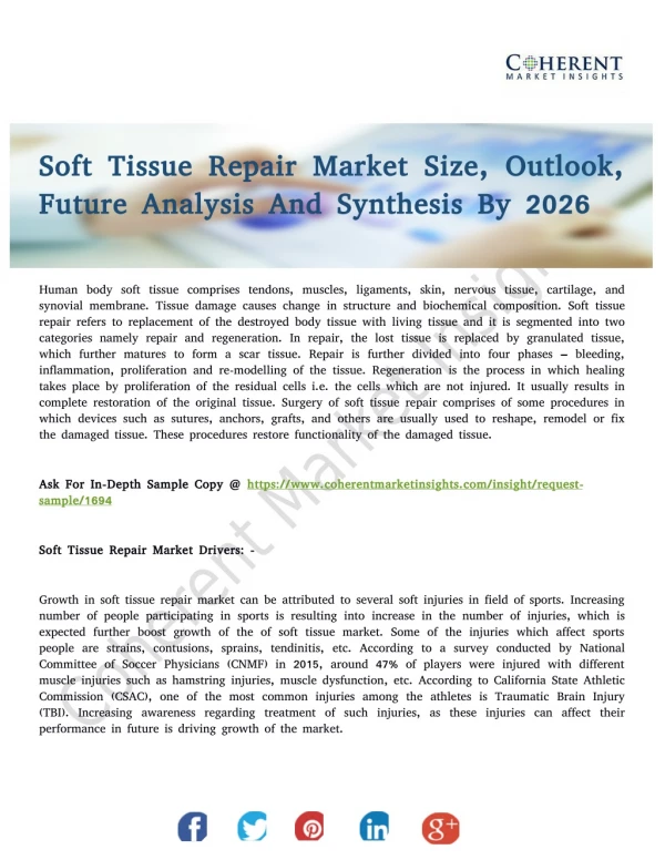 Soft Tissue Repair Market Growth Strategies And Comprehensive Forecast To 2026