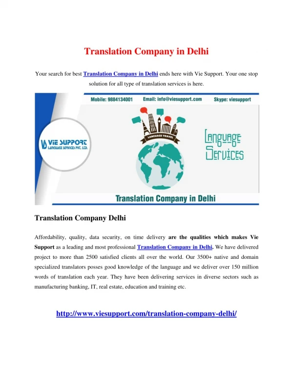 Translation Company in Delhi