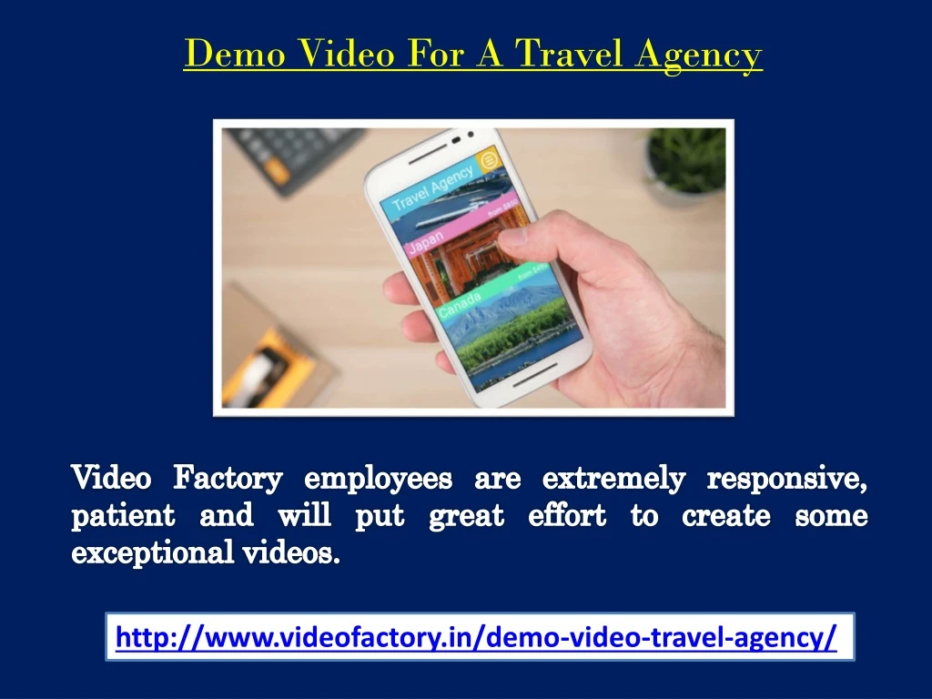 demo video for a travel agency