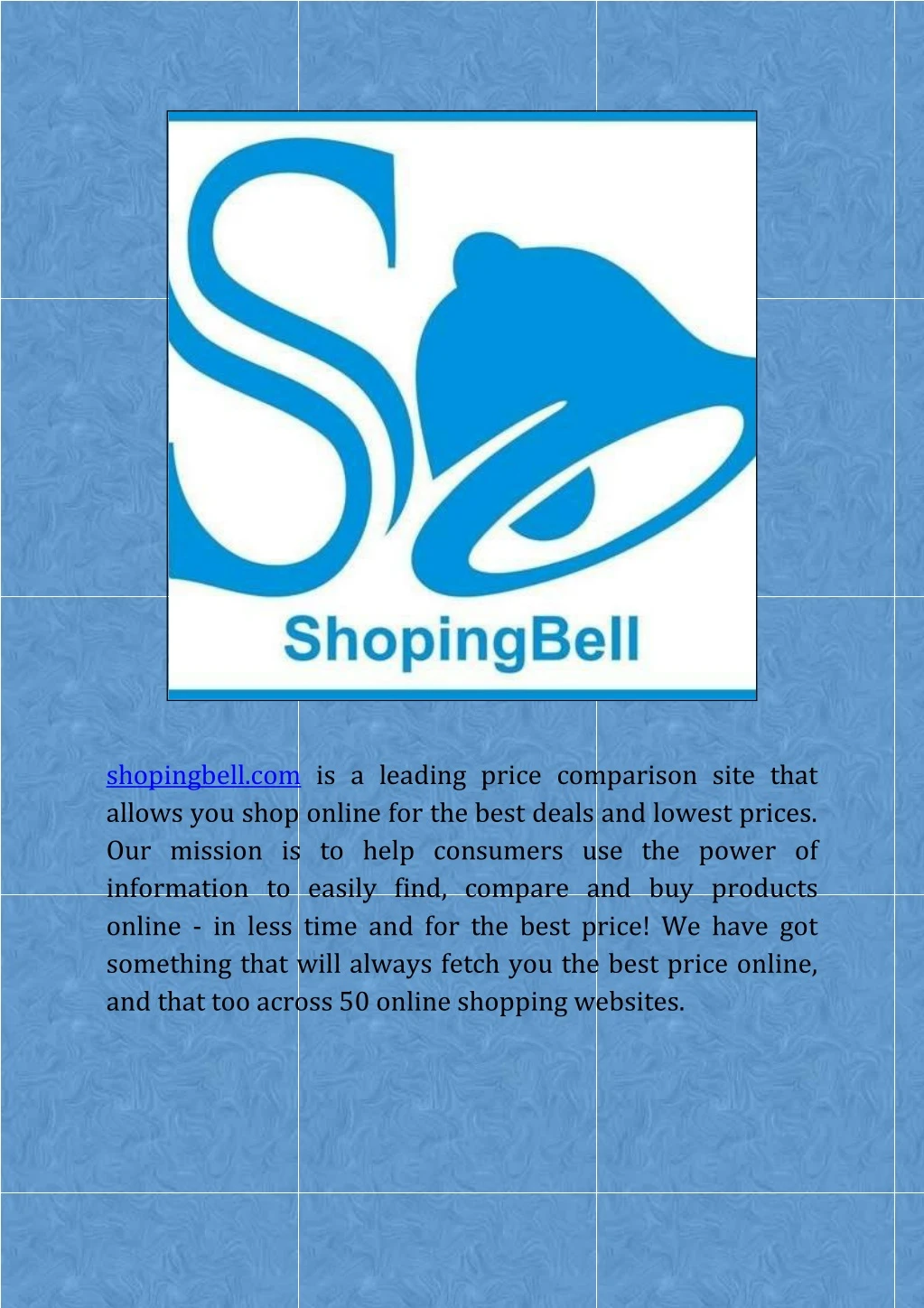 shopingbell com is a leading price comparison