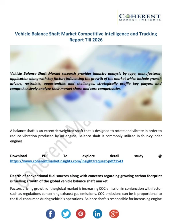 Vehicle Balance Shaft Market