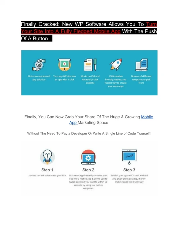 Finally Cracked: New WP Software Allows You To Turn Your Site Into A Fully Fledged Mobile App With The Push Of A Button.