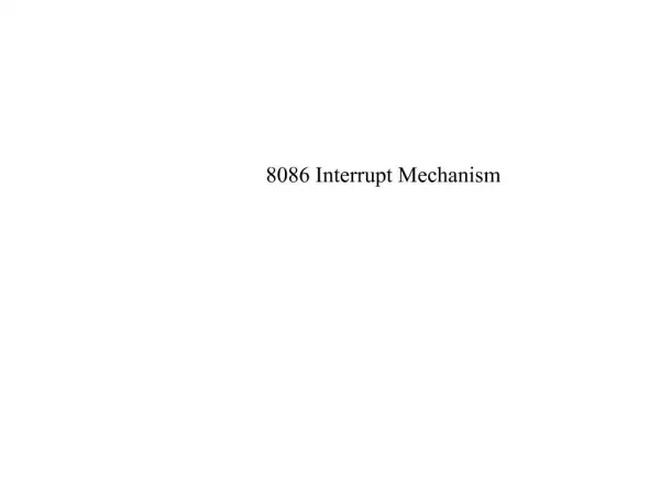 8086 Interrupt Mechanism